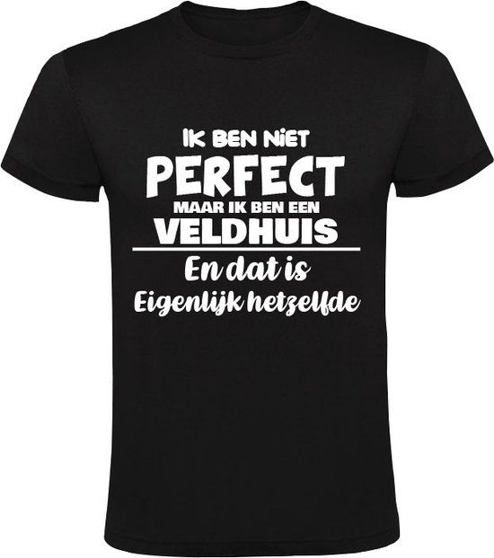Sol's Ik ben niet perfect maar ik ben een Veldhuis Heren T-shirt Zwart 3XL