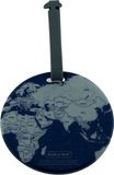 Knaak Bagagelabel - Vintage Worldmap - Donkerblauw - 9.5 x 9.5 cm