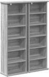 vidaXL CD Kast 2 st Grijs Sonoma 60 x 17 x 92 cm Bewerkt hout