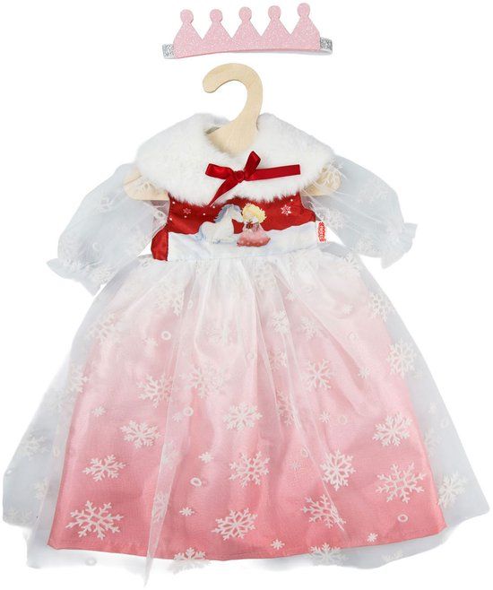 Heless Poppenjurk Winterprinses Lumi met Kroon en Cape - Maat 28-35 cm