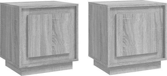 vidaXL Nachtkastjes 2 stuks bewerkt hout grijs sonoma eiken 44x35x45 cm
