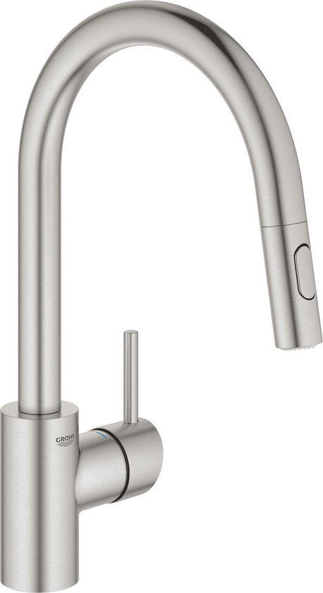 GROHE Concetto Keukenkraan - Met Uittrekbare Handdouche - RVS (Supersteel)