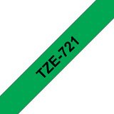Brother TZe-721 labeltape zwart op groen – breedte 9 mm