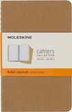 Moleskine Cahier Journal (set van 3), zak, gelinieerd, kraftbruin, zachte kaft (3,5 x 5,5): set van 3 gelinieerde dagboeken