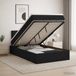 Maison Exclusive Lit Ottoman exclusif avec matelas, couleur noire, dimensions 120 x 190 cm, revêtement en tissu