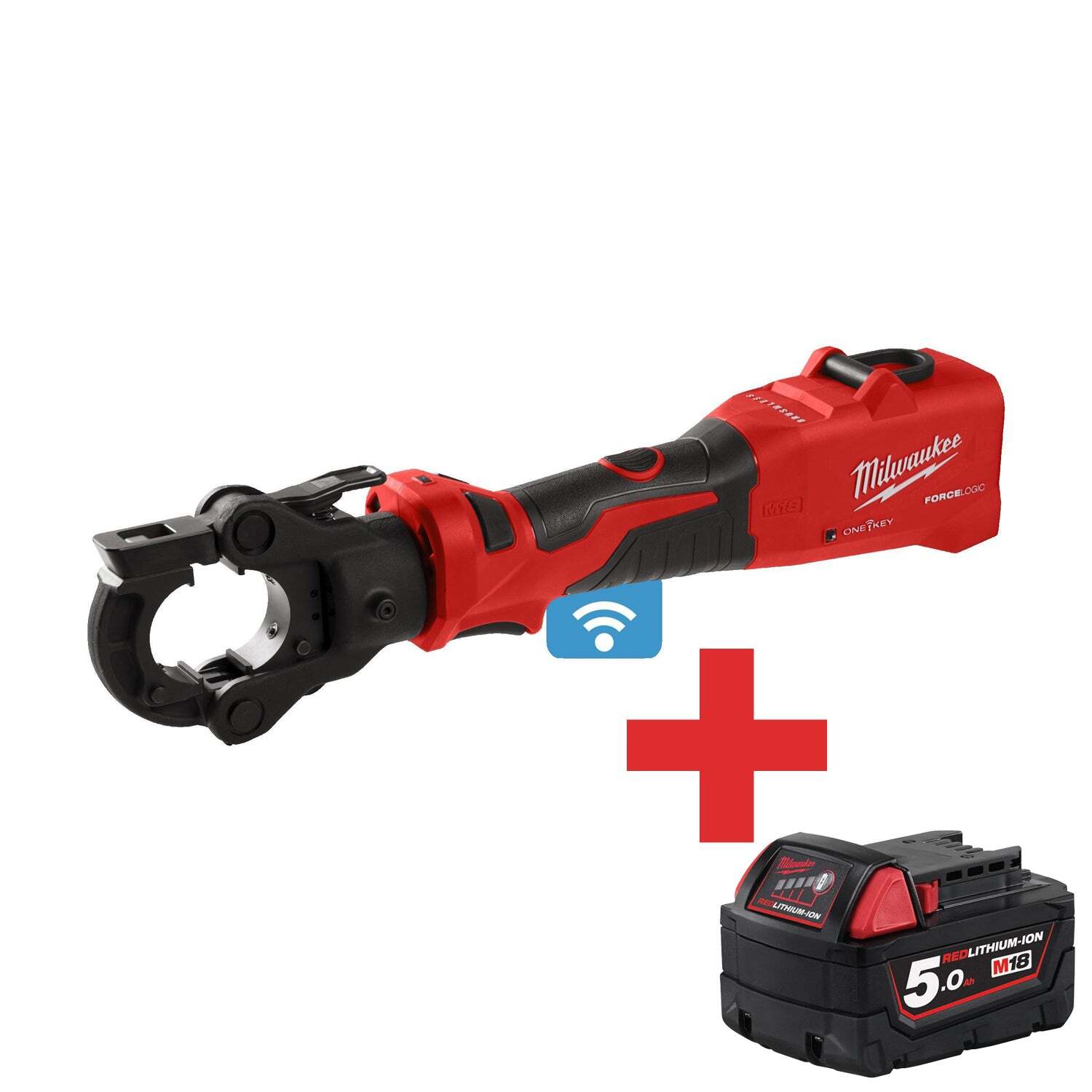 Milwaukee M18™ ONEHCCT60-0C FORCE LOGIC™ 60 kN Accu Kabelkrimptang 18V Basic Body in koffer - 4933479683