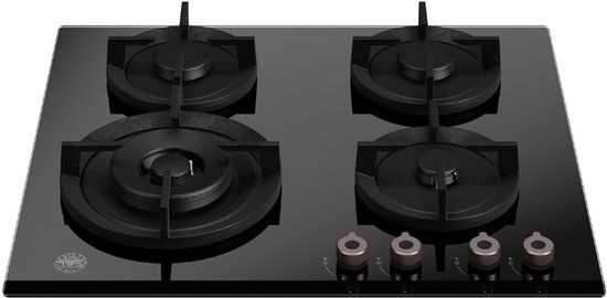 Bertazzoni La Germania Bertazzoni P604LPROGNE gas-op-glaskookplaat zwart