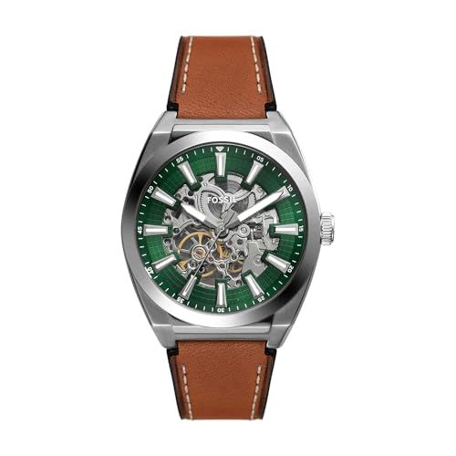 Fossil ME3261 Heren Horloge - Zilverkleurig - Groene Wijzerplaat - Automatisch - 42mm