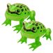 Henbrandt Opblaasbare kikker - 2x - decoratie - groen - 40 cm - dieren