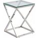 Beverly Table d'appoint chrome et verre transparent 40x40x55 cm