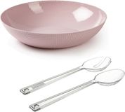 Plasticforte Bol à salade - Transparant couvert à salade - Plastique - Rose - D30 cm