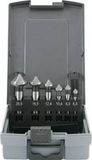 TOOLCRAFT 1614138 Jeu de forets à fraisage conique 6 pièces 6.3 mm, 8.3 mm, 10.4 mm, 12.4 mm, 16.5 mm, 20.5 mm HSS Tige cylindrique
