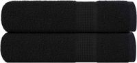 vidaXL Badhanddoeken FROGN 2 stuks 100x150 cm 360 g/m² Zwart