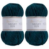 Utopia Crafts Velvet Lux Chenille Superzacht, grof garen voor breien en haakgaren, 2 x 100 g (petrolgroen)