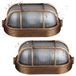 Set de 2 appliques murales d'extérieur ovales, IP44, E27, aluminium