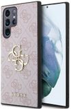 Guess 4G Metal Logo Back Case - Roze - Samsung Galaxy S24 Ultra