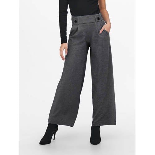 JDY High Waist Wide Leg Trousers - Grey