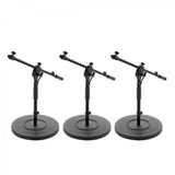 G4M Gear4music G4M Kort Telescopisch Microfoonstatief met Gegoten Basis, 3 Stuks