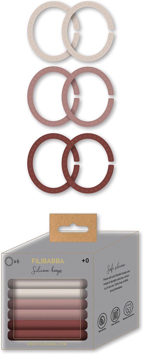 Filibabba Silicone speelringen - Roos
