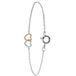 Lucardi Dames Armband 2 harten zilver/rose - Echt Zilver - Armband - Cadeau - 18 cm