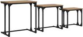 vidaXL Nesting koffietafel 3 stuks artisanaal eikenkleurig bewerkt hout