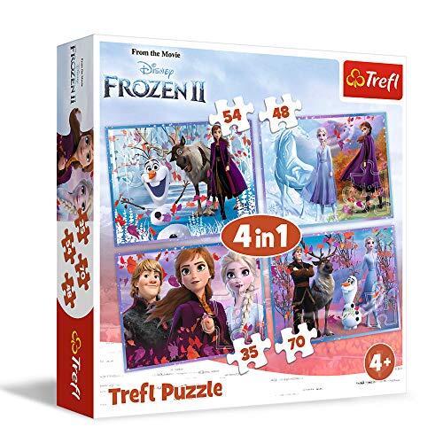 Trefl TR34323 Disney Frozen 2 van 35 tot 70 delen, 4 sets, voor kinderen vanaf 4 jaar puzzelbox, meerkleurig