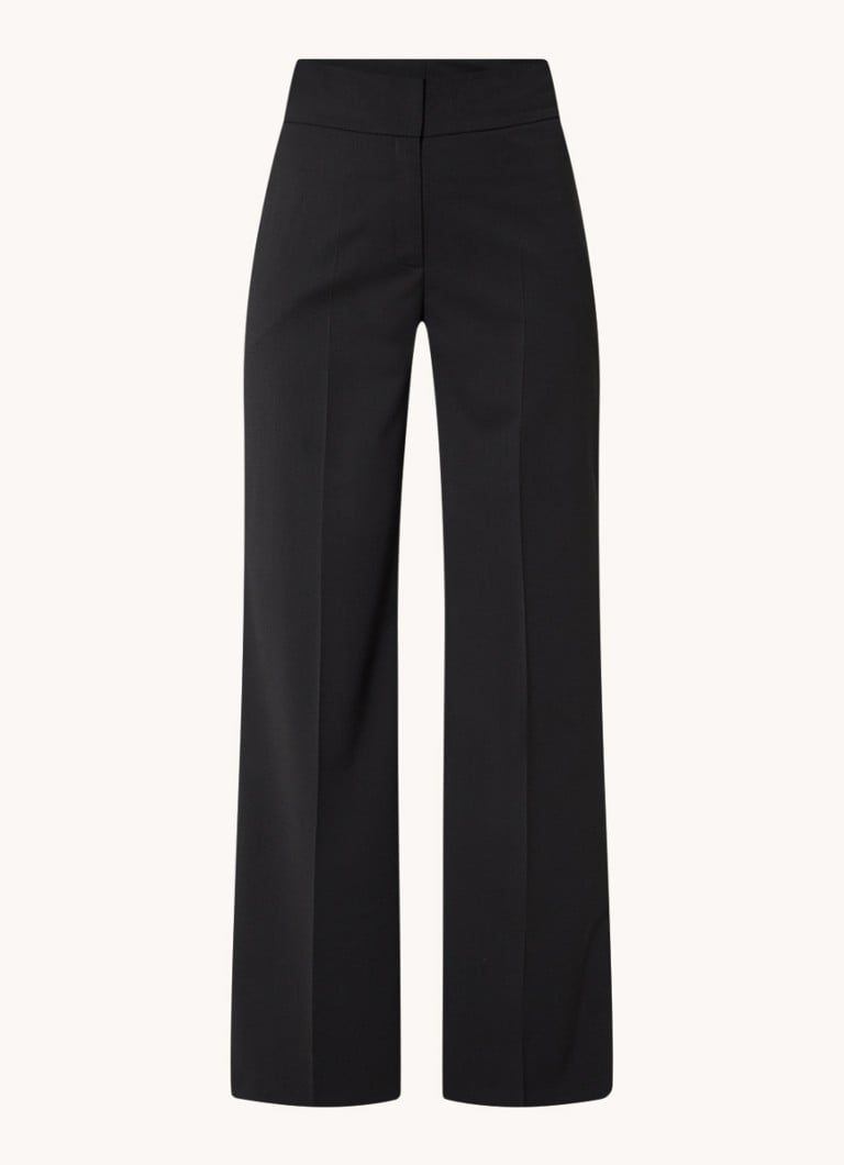 HUGO BOSS Himia High Waist Wool Blend Straight Leg Trousers