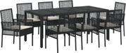 vidaXL Tuineetkamerset, 9-delig, poly rattan, zwart