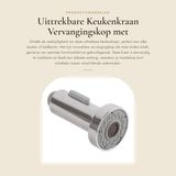 Merkloos 2 stralen uittrekbare waterkraan vervangingskop