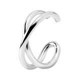 SINGULARU - Ear Cuff Cross Loose Earring - 925 sterling zilveren oorbel met 18-karaats vergulde afwerking. o Rhodium - Verstelbare oormanchet - Sieraden voor dames