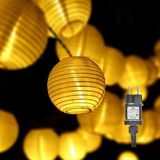 Gresonic Lichtketting lampion/lantaarns decoratie voor tuin Kerstmis party bruiloft binnen en buiten met stekker (20 LED netaansluiting, warmwit)