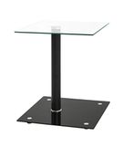 HAKU Bijzettafel zwart metaal salontafel veiligheidsglas 5 mm - Maat: B 40 cm x H 52 cm x D 40 cm, Stijl: Modern