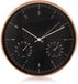 Centrumelektroniki Wandklok met thermometer en hygrometer CE70 G gouden kleur