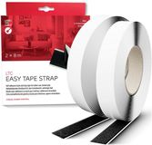 Label the Cable LTC EASY TAPE STRAP Klittenband Zwart 8 m x 20 mm