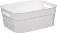 5Five Opbergmand/box van kunststof - wit - 21 x 27 x 11 cm - 5 liter