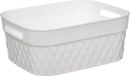 5Five Opbergmand/box van kunststof - wit - 21 x 27 x 11 cm - 5 liter