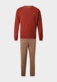 Emporio Armani Pyjama lang lichtbeige / bruin / roestrood