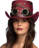 Boland Hoed Keypunk Steampunk Sciencefiction Bordeaux Rood Unisex Volwassenen