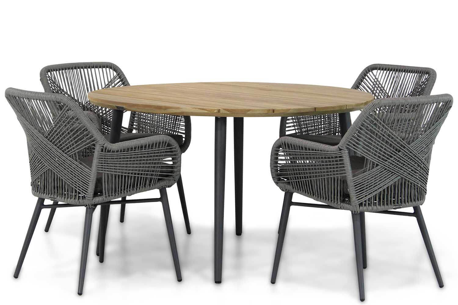 Lifestyle Garden Furniture Lifestyle Advance/Montana 130 cm rond dining tuinset 5-delig