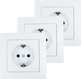 Benson Stopcontact RA - 6x - wit - inbouw - kunststof - 8 x 8 cm