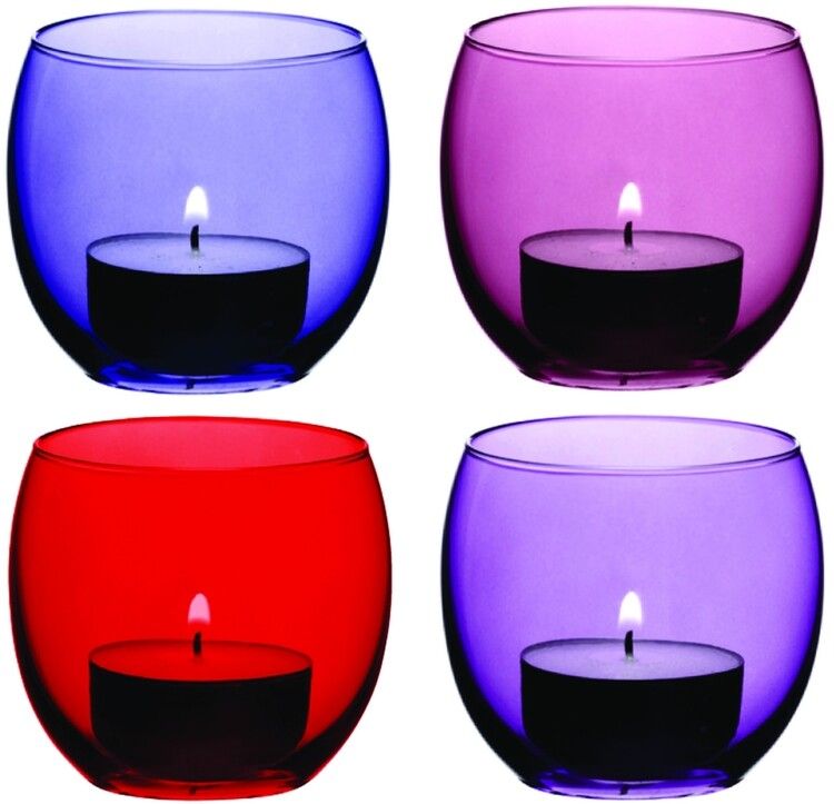 LSA Coro Tealight Holder 6.5cm - Set of 4 - Assorted Colors
