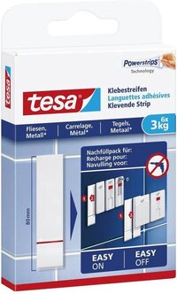 tesa 77761 - Klevende strip voor metaal en tegels - Wit - 9 stuks