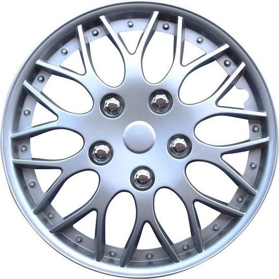 AutoStyle Wieldoppenset Missouri 13 inch - Zilver - 4-delig