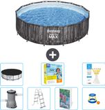 Bestway Rond Steel Pro MAX Zwembad - Houtprint - 427 x 107 cm