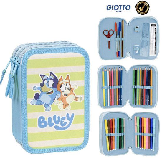 Bluey Etui met Inhoud Gevulde Etui Pennenzak - 44 Pieces