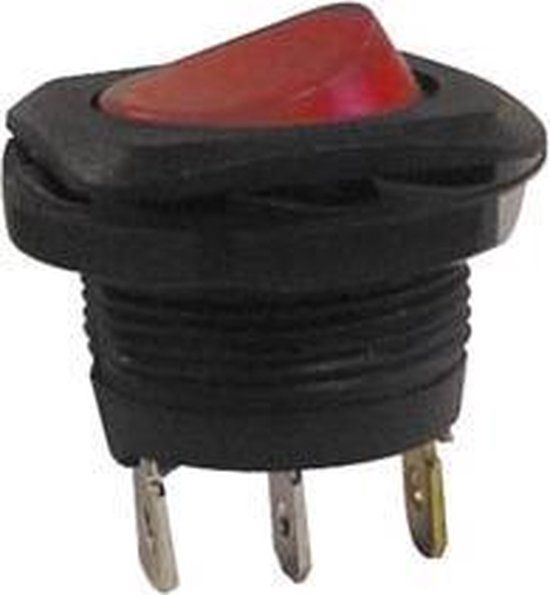 Velleman Wipschakelaar - VERMOGEN ROCKERSCHAKELAAR 5A-250V SPST ON-OFF - MET ROOD NEONLAMPJE (R1945C) - EAN: 5410329269180