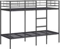 vidaXL Stapelbed zonder matras, zwart, 75 x 190 cm, staal