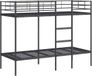 vidaXL Stapelbed zonder matras, zwart, 75 x 190 cm, staal