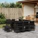 Prolenta Maison Exclusive Tuinset voor buiten, 11-delig, met kussens, zwart, van polyrotan