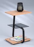 M2 Kollektion Lugana Bijzettafel, houtmateriaal, artisaneiken decor, 40 x 56 x 39 cm